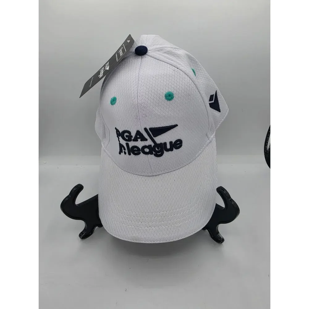 Official PGA Jr League Macron Golf Hat White Performance Adjustable Cap NWT